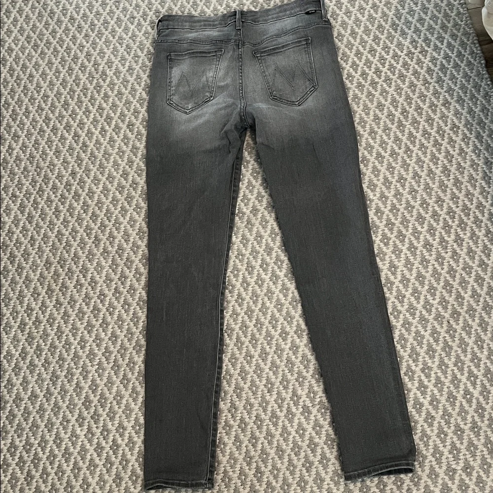 MOTHER High Waisted Looker Jeans Supermoon Grey Gray